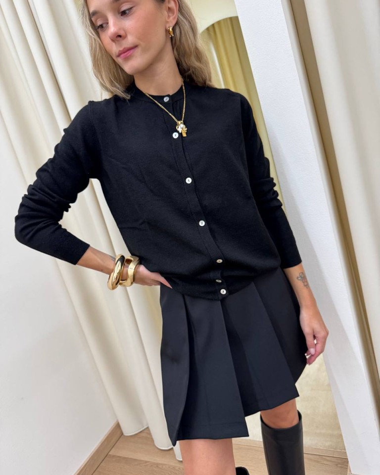 Minigonna pantalone a pieghe nero HaveOne Shop Online Minigonna pantalone a pieghe nero HaveOne