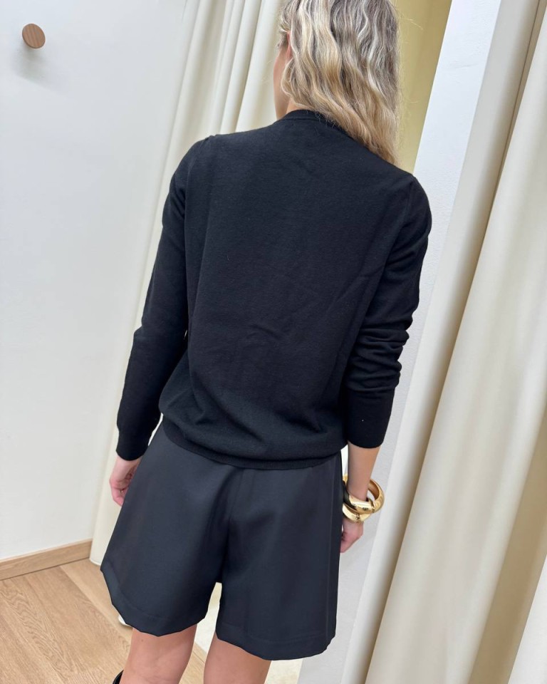 Cardigan in maglia rasata nero HaveOne Shop Online Cardigan in maglia rasata nero HaveOne