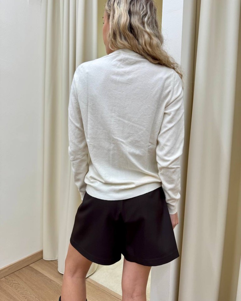 Cardigan in maglia rasata panna HaveOne Shop Online Cardigan in maglia rasata panna HaveOne