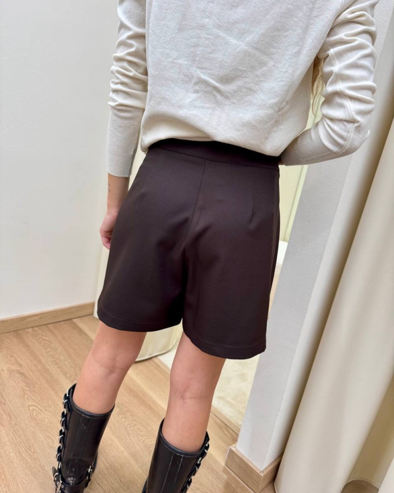 Minigonna pantalone a pieghe moro HaveOne Shop Online Minigonna pantalone a pieghe moro HaveOne