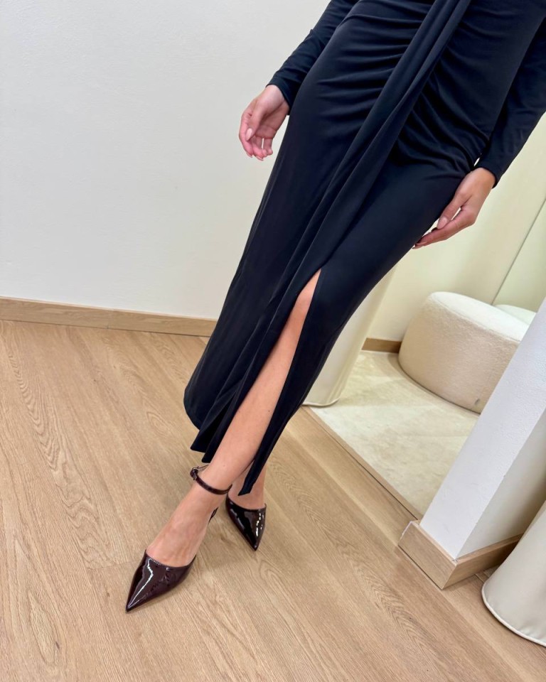 Vestito jersey lungo con nodo nero HaveOne Shop Online Vestito jersey lungo con nodo nero HaveOne