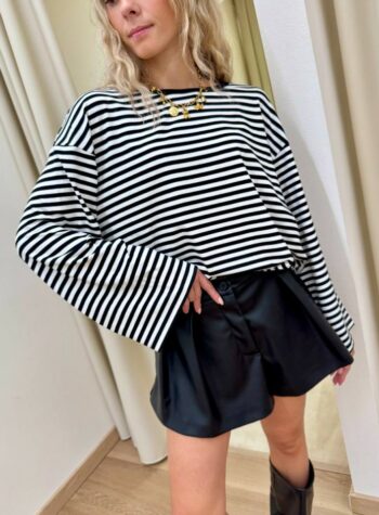 Shop Online Maglia scatoletta righe panna e nere Vicolo