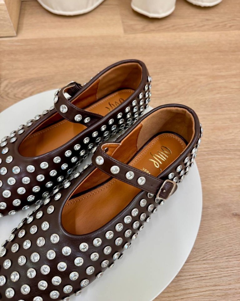 Mary jane ecopelle moro con strass Ovyè Shop Online Mary jane ecopelle moro con strass Ovyè