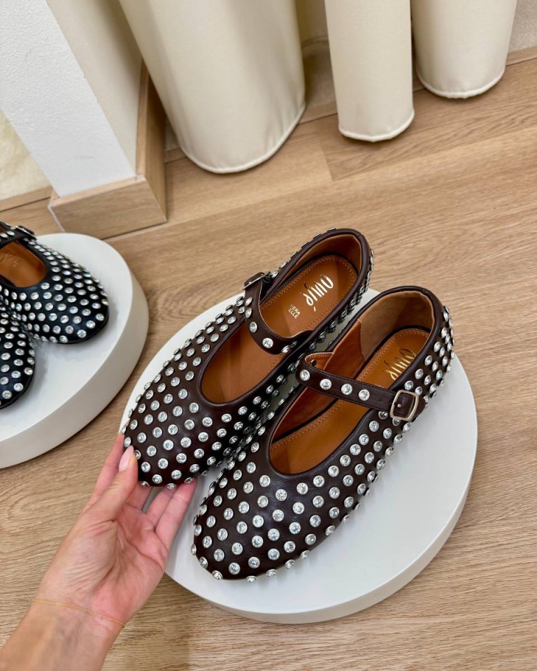 Mary jane ecopelle moro con strass Ovyè Shop Online Mary jane ecopelle moro con strass Ovyè