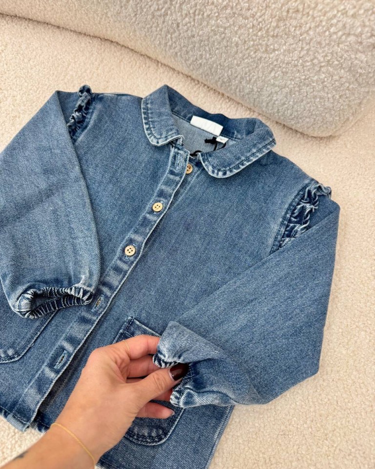Camicia in denim rouches Lil'Atelier Shop Online Camicia in denim rouches Lil'Atelier