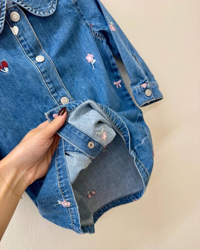 Vestito chemisier denim con ricami Name it Shop Online Vestito chemisier denim con ricami Name it