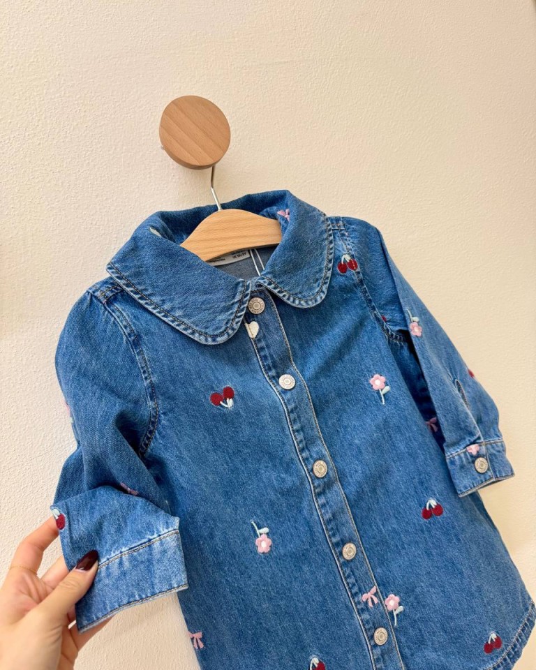 Vestito chemisier denim con ricami Name it Shop Online Vestito chemisier denim con ricami Name it