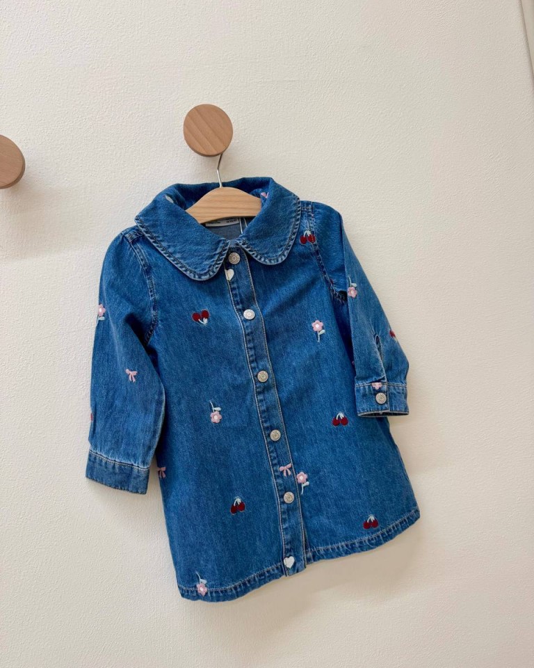 Vestito chemisier denim con ricami Name it Shop Online Vestito chemisier denim con ricami Name it
