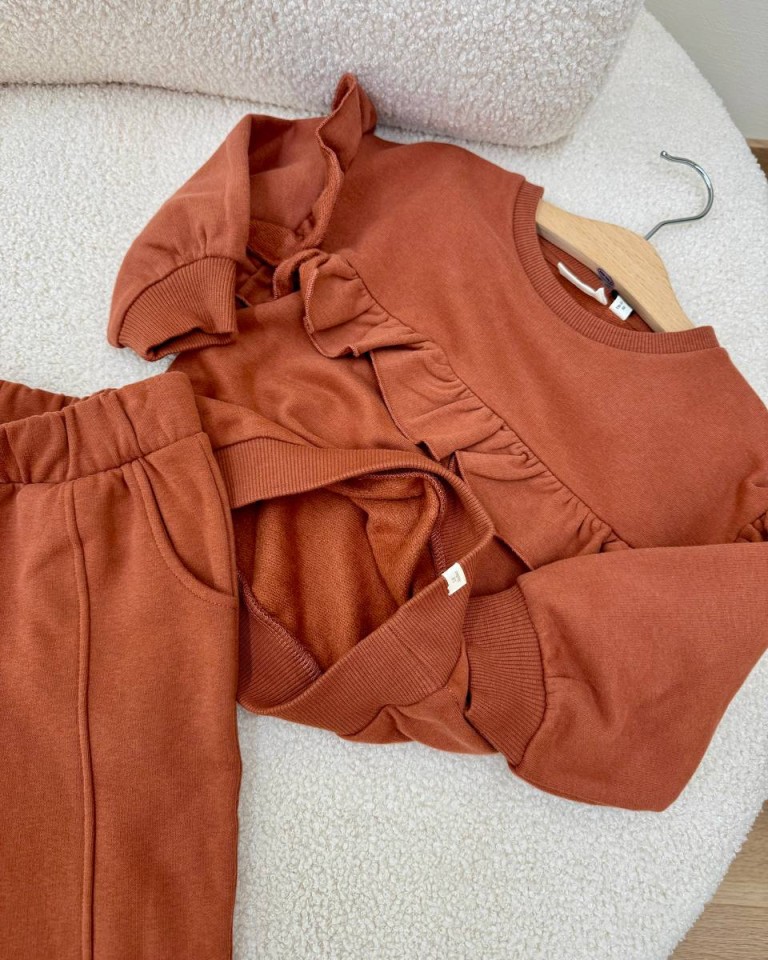 Felpa rouches ruggine Lil' Atelier Shop Online Felpa rouches ruggine Lil' Atelier