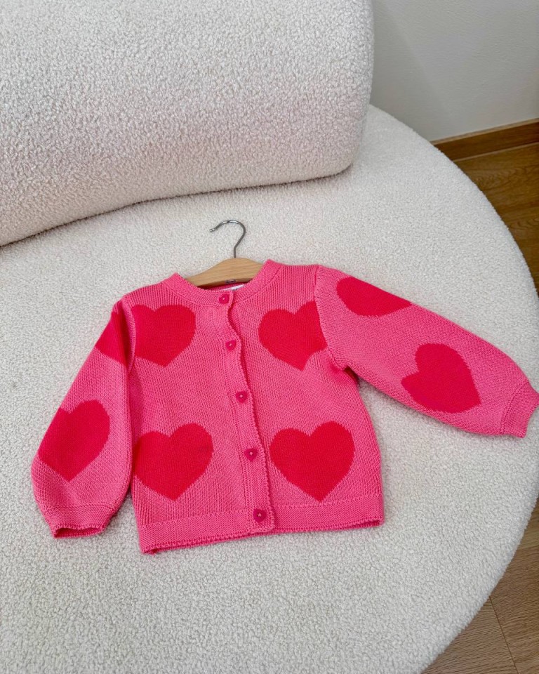 Cardigan cuori rosa chiaro e scuro Name It Shop Online Cardigan cuori rosa chiaro e scuro Name It