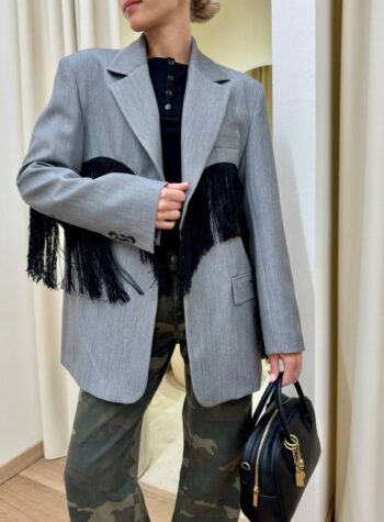 Shop Online Giacca over con frange grigia Vicolo