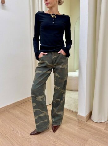 Shop Online Jeans mimetico verde militare Vicolo