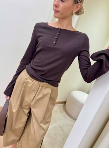 Shop Online Maglia serafino manica svasata moro Vicolo