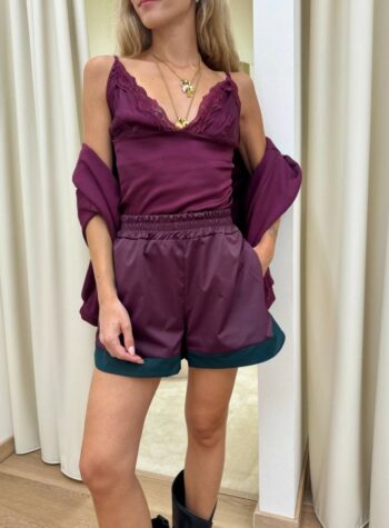 Shop Online Shorts tessuto tecnico vino e verde HaveOne