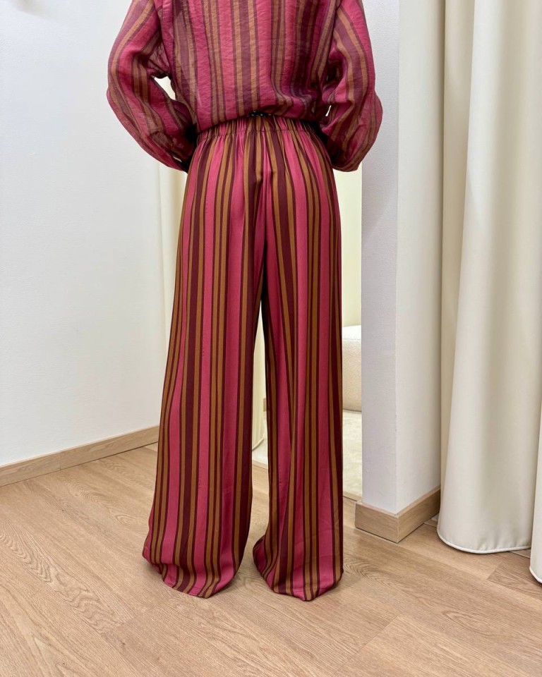 Pantalone Nomad righe bordeaux e tabacco HaveOne Shop Online Pantalone Nomad righe bordeaux e tabacco HaveOne