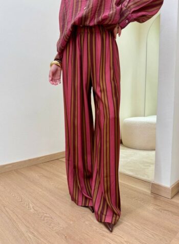 Shop Online Pantalone Nomad righe bordeaux e tabacco HaveOne
