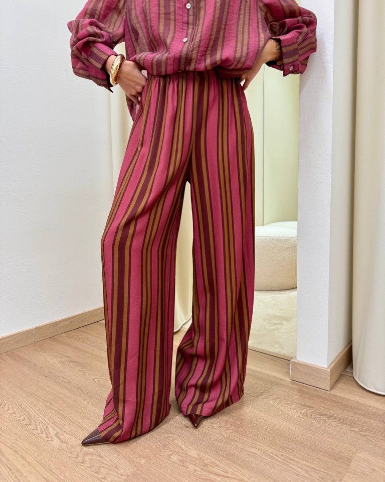 Pantalone Nomad righe bordeaux e tabacco HaveOne Shop Online Pantalone Nomad righe bordeaux e tabacco HaveOne