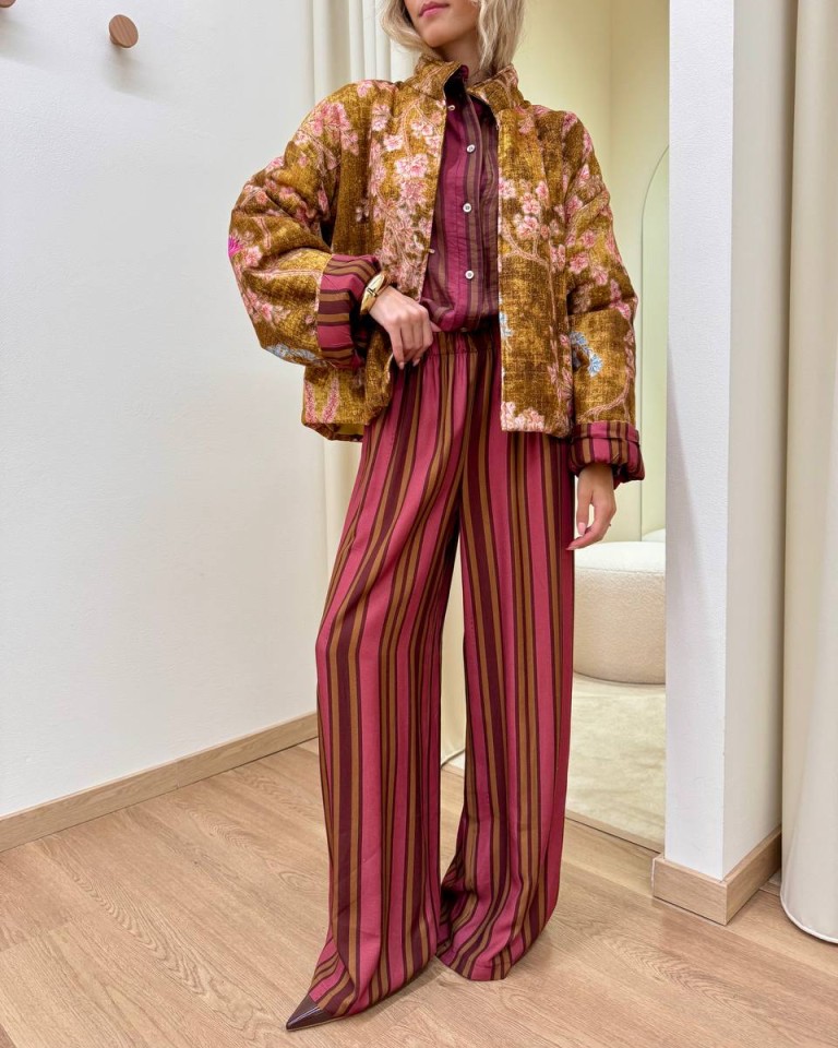 Pantalone Nomad righe bordeaux e tabacco HaveOne Shop Online Pantalone Nomad righe bordeaux e tabacco HaveOne