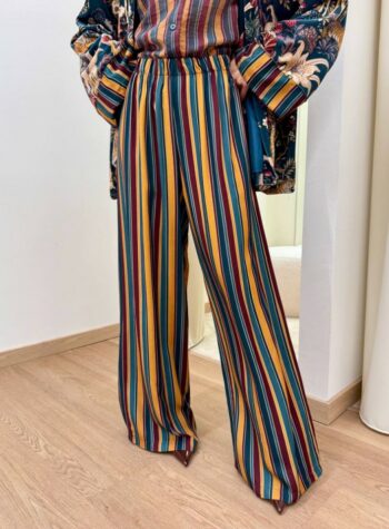 Shop Online Pantalone Nomad righe ottanio bordeaux e ocra HaveOne