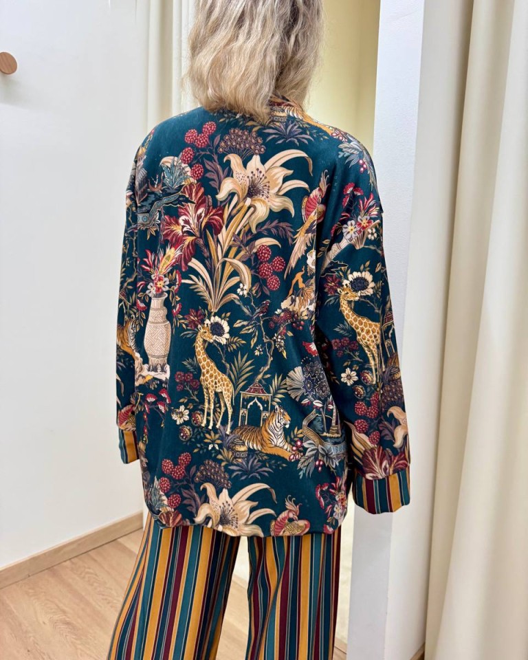 Kimono Nomad ciniglia "Cina" ottanio HaveOne Shop Online Kimono Nomad ciniglia "Cina" ottanio HaveOne