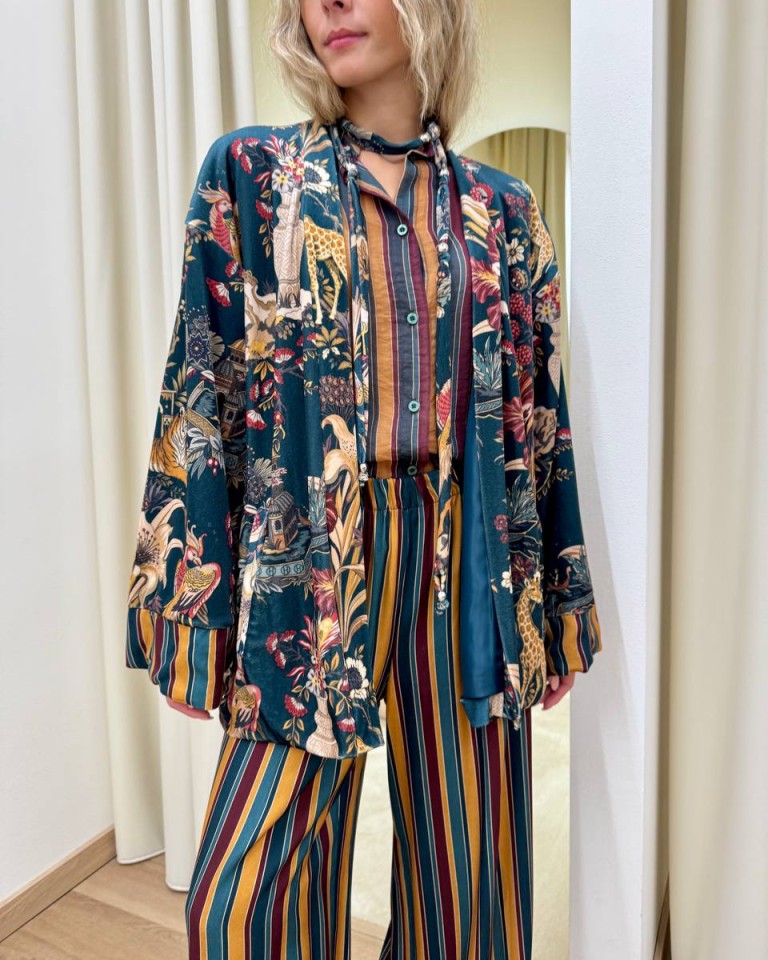 Kimono Nomad ciniglia "Cina" ottanio HaveOne Shop Online Kimono Nomad ciniglia "Cina" ottanio HaveOne