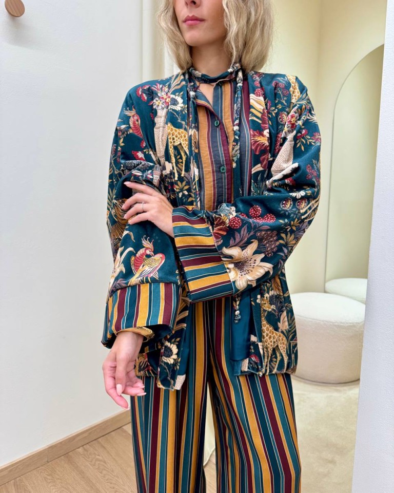 Kimono Nomad ciniglia "Cina" ottanio HaveOne Shop Online Kimono Nomad ciniglia "Cina" ottanio HaveOne