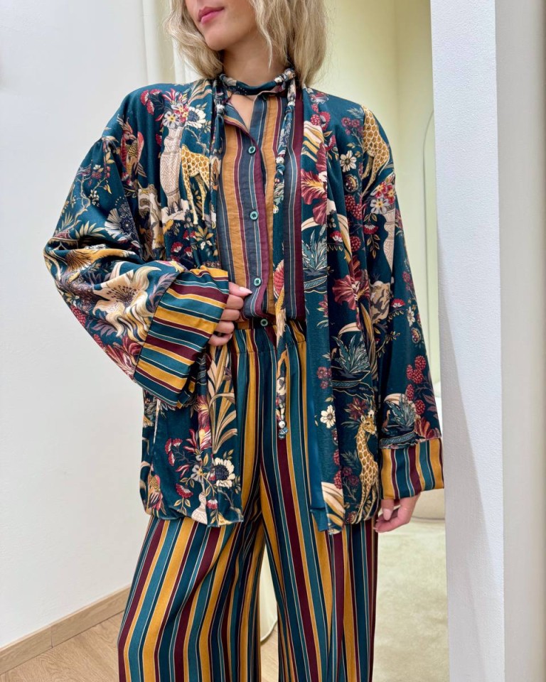 Kimono Nomad ciniglia "Cina" ottanio HaveOne Shop Online Kimono Nomad ciniglia "Cina" ottanio HaveOne