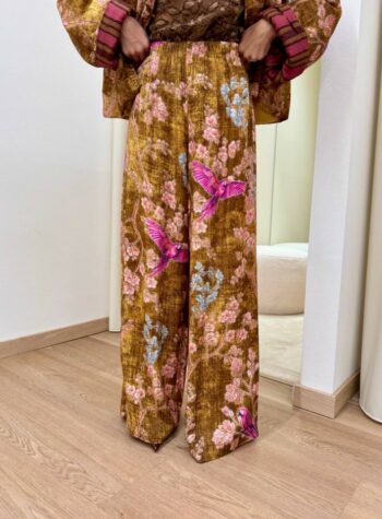 Shop Online Pantalone Nomad pappagalli tabacco e rosa HaveOne