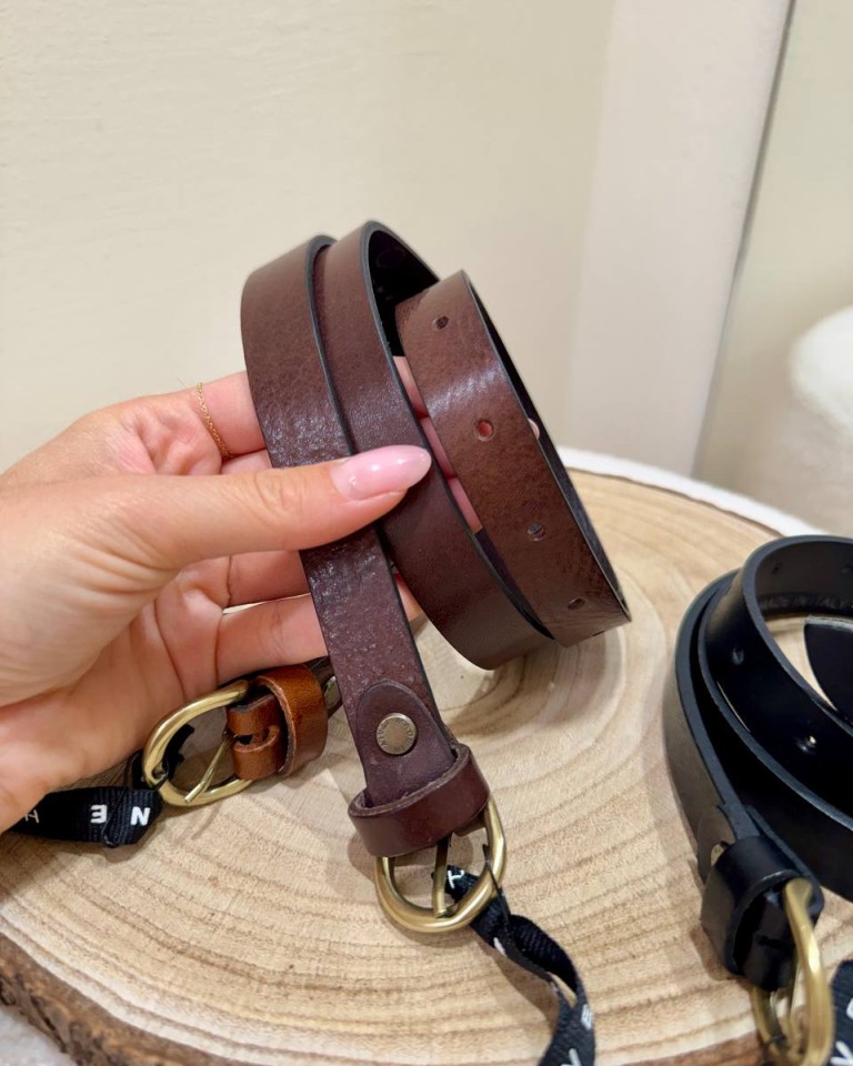 Cintura vera pelle lucida moro fibbia stondata HaveOne Shop Online Cintura vera pelle lucida moro fibbia stondata HaveOne