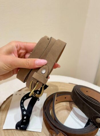 Shop Online Cintura vera pelle scamosciata tortora HaveOne