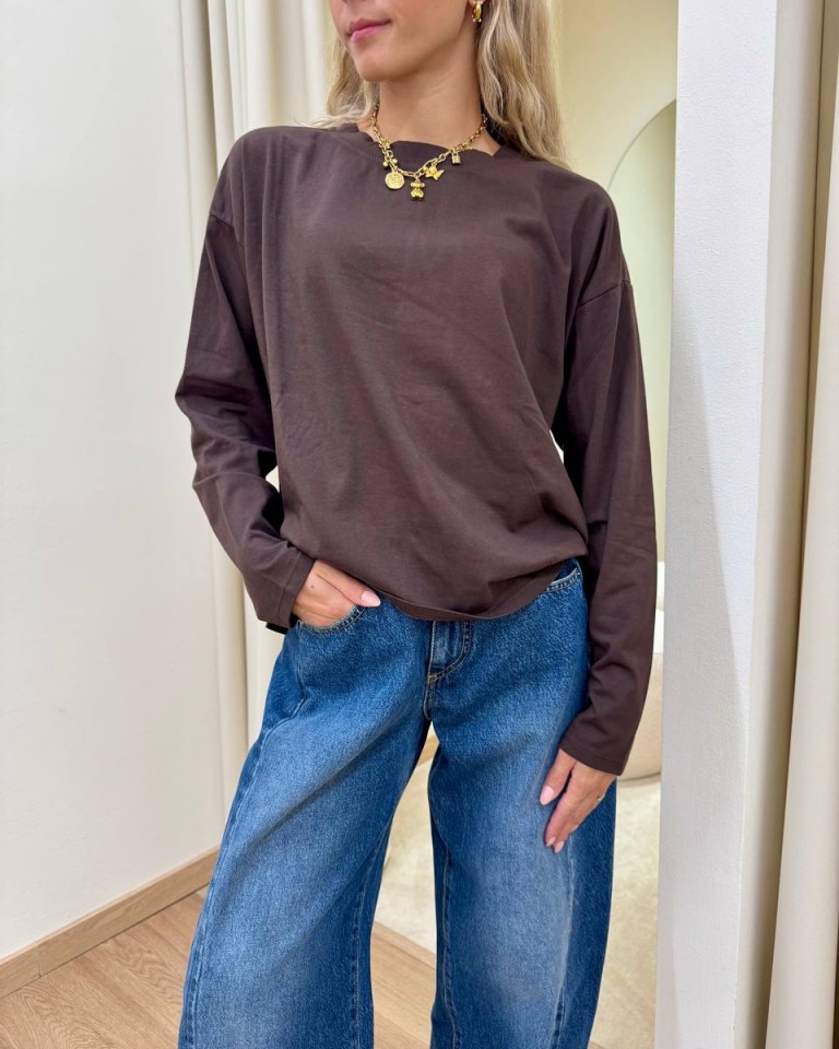 Maglia over scatoletta moro HaveOne Shop Online Maglia over scatoletta moro HaveOne