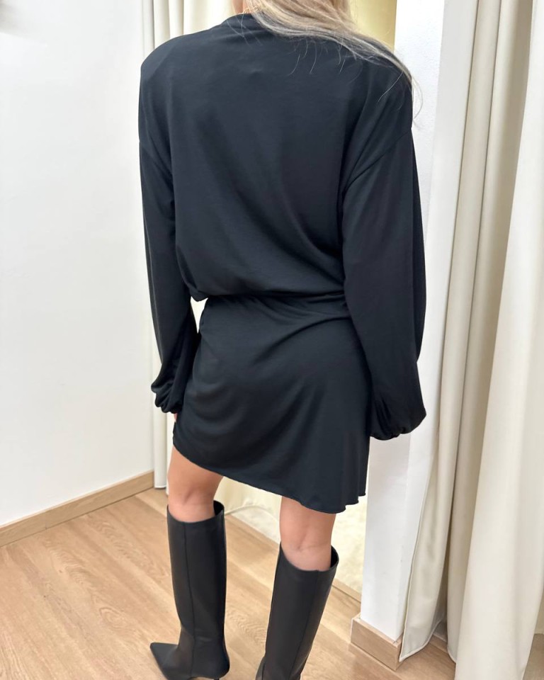 Vestito corto nero con nodo Tensione In Shop Online Vestito corto nero con nodo Tensione In