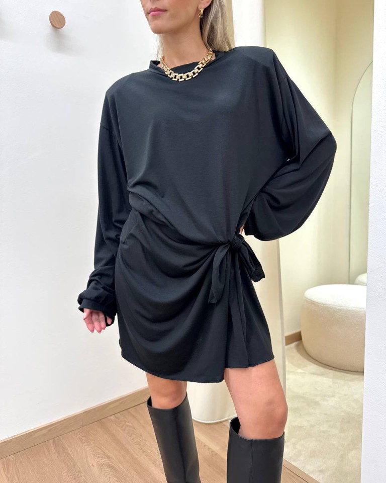 Vestito corto nero con nodo Tensione In Shop Online Vestito corto nero con nodo Tensione In