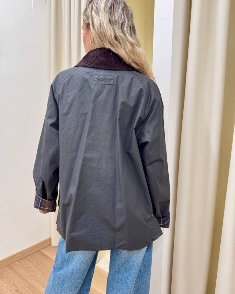 Trench cerato collo velluto moro Vicolo Shop Online Trench cerato collo velluto moro Vicolo