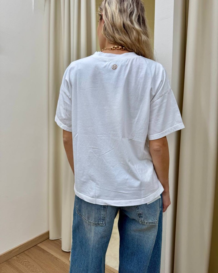 T-shirt scatoletta over bianca HaveOne Shop Online T-shirt scatoletta over bianca HaveOne