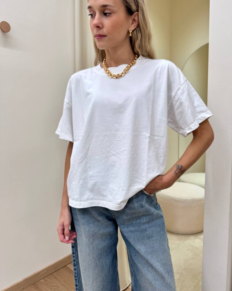 T-shirt scatoletta over bianca HaveOne Shop Online T-shirt scatoletta over bianca HaveOne