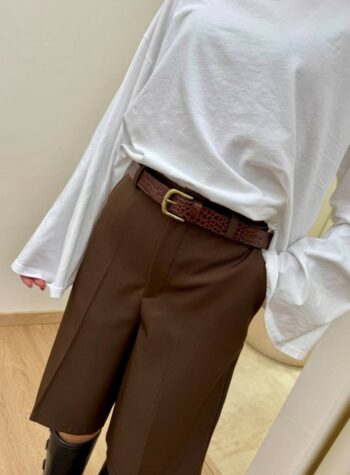 Shop Online Cintura vera pelle stampa cocco moro Vicolo
