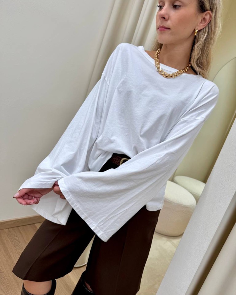Maglia maniche ampissime bianca HaveOne Shop Online Maglia maniche ampissime bianca HaveOne