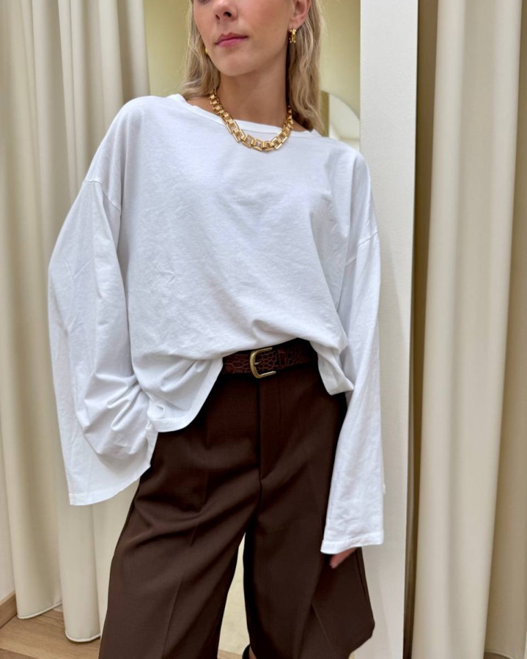 Maglia maniche ampissime bianca HaveOne Shop Online Maglia maniche ampissime bianca HaveOne