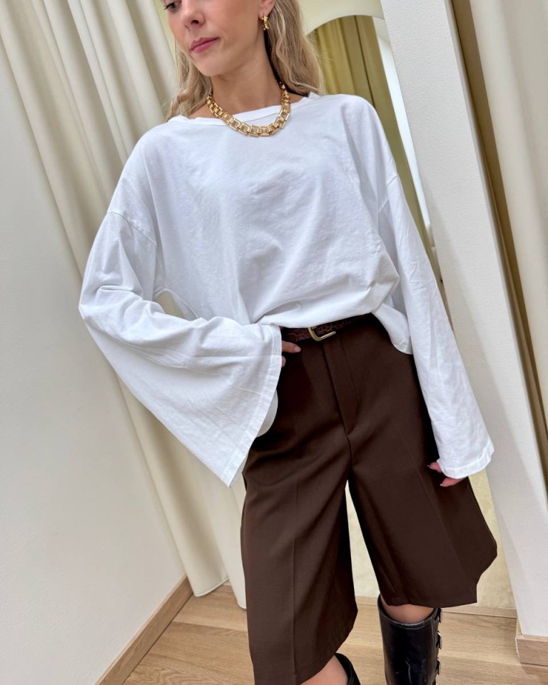 Maglia maniche ampissime bianca HaveOne Shop Online Maglia maniche ampissime bianca HaveOne