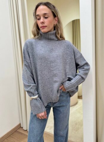 Shop Online Maglione over pura lana grigio mélange Vicolo