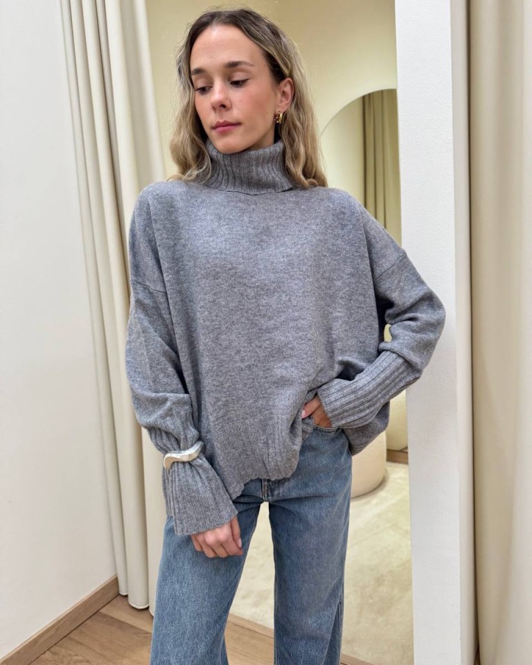 Maglione over pura lana grigio mélange Vicolo Shop Online Maglione over pura lana grigio mélange Vicolo