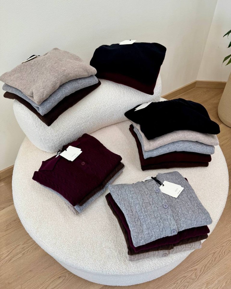 Cardigan trecce pura lana grigio mélange Vicolo Shop Online Cardigan trecce pura lana grigio mélange Vicolo