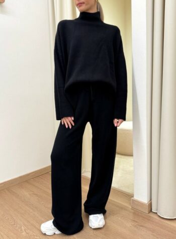 Shop Online Pantalone palazzo in maglia nero Souvenir