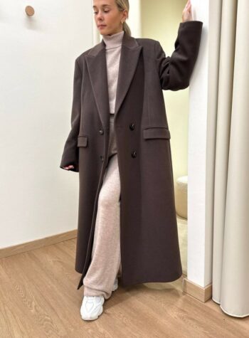 Shop Online Cappotto Stefy lungo doppiopetto moro Souvenir