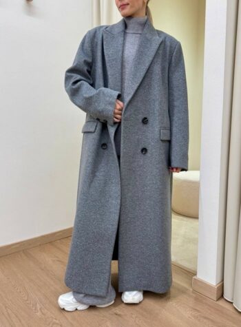 Shop Online Cappotto Stefy lungo doppiopetto grigio Souvenir
