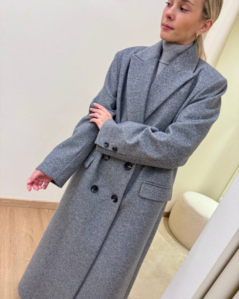 Cappotto Stefy lungo doppiopetto grigio Souvenir Shop Online Cappotto Stefy lungo doppiopetto grigio Souvenir