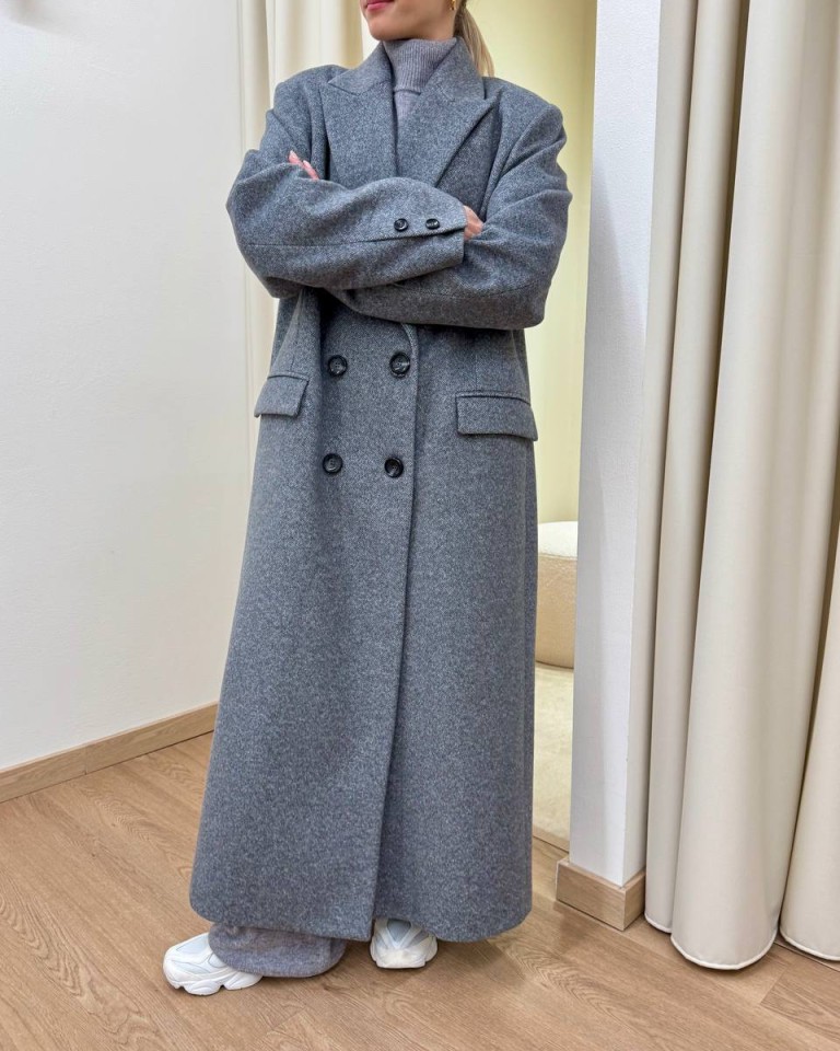 Cappotto Stefy lungo doppiopetto grigio Souvenir Shop Online Cappotto Stefy lungo doppiopetto grigio Souvenir