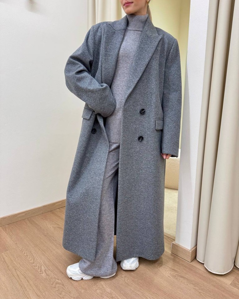 Cappotto Stefy lungo doppiopetto grigio Souvenir Shop Online Cappotto Stefy lungo doppiopetto grigio Souvenir