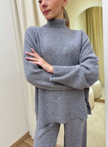 Shop Online Maglione over scatoletta spacchi laterali grigio Souvenir